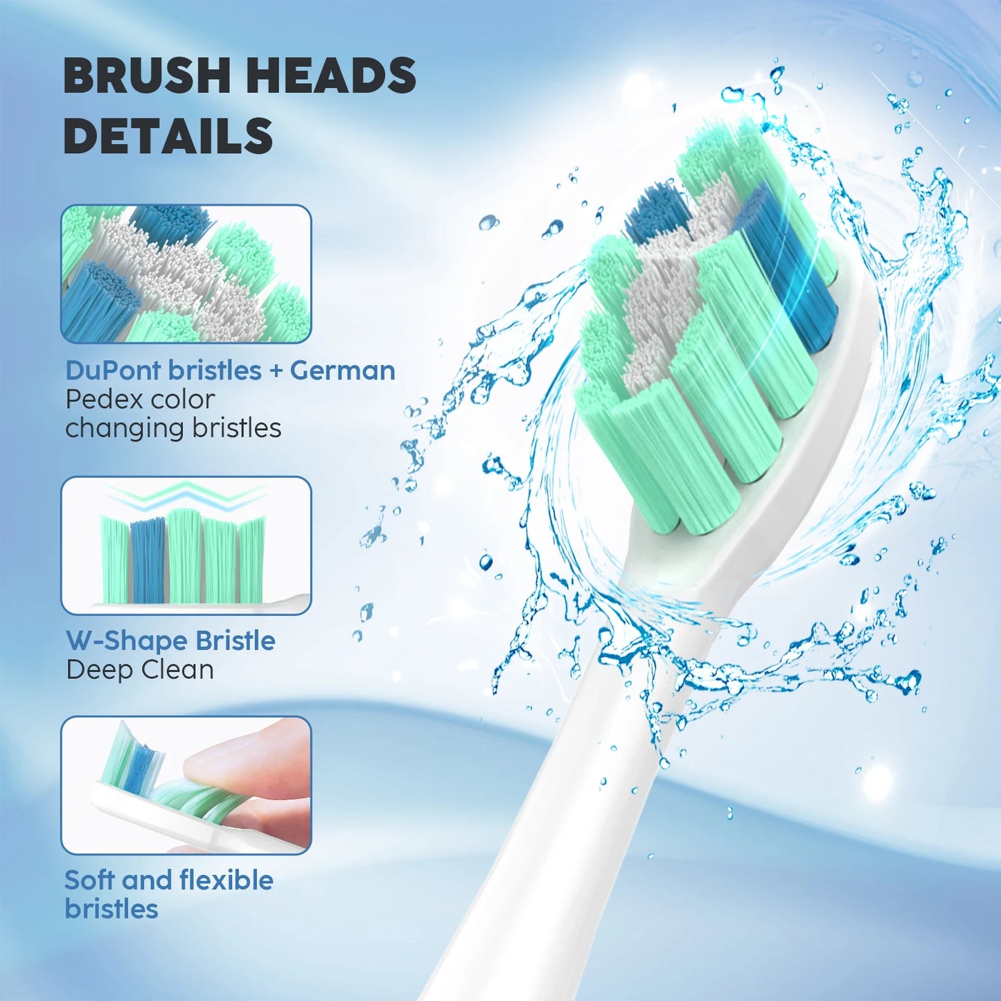 Sejoy USB Rechargeable Smart Electric Toothbrush 12 Heads