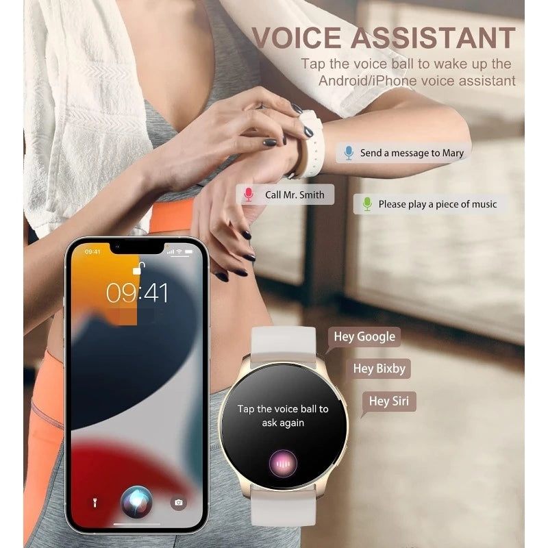 Smart Watch For Women Make And Answer Calls Fitness Tracker For Android And iOS Waterproof Smartwatch With 1.32 Inch HD Display