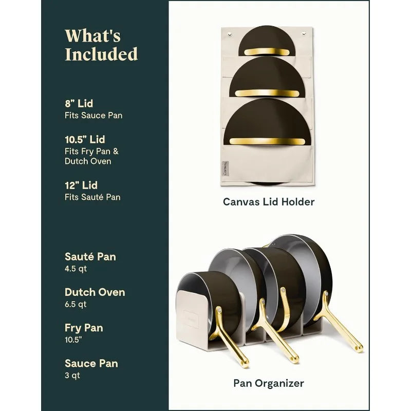 Caraway Nonstick Ceramic Cookware Set Pots Pans Lids