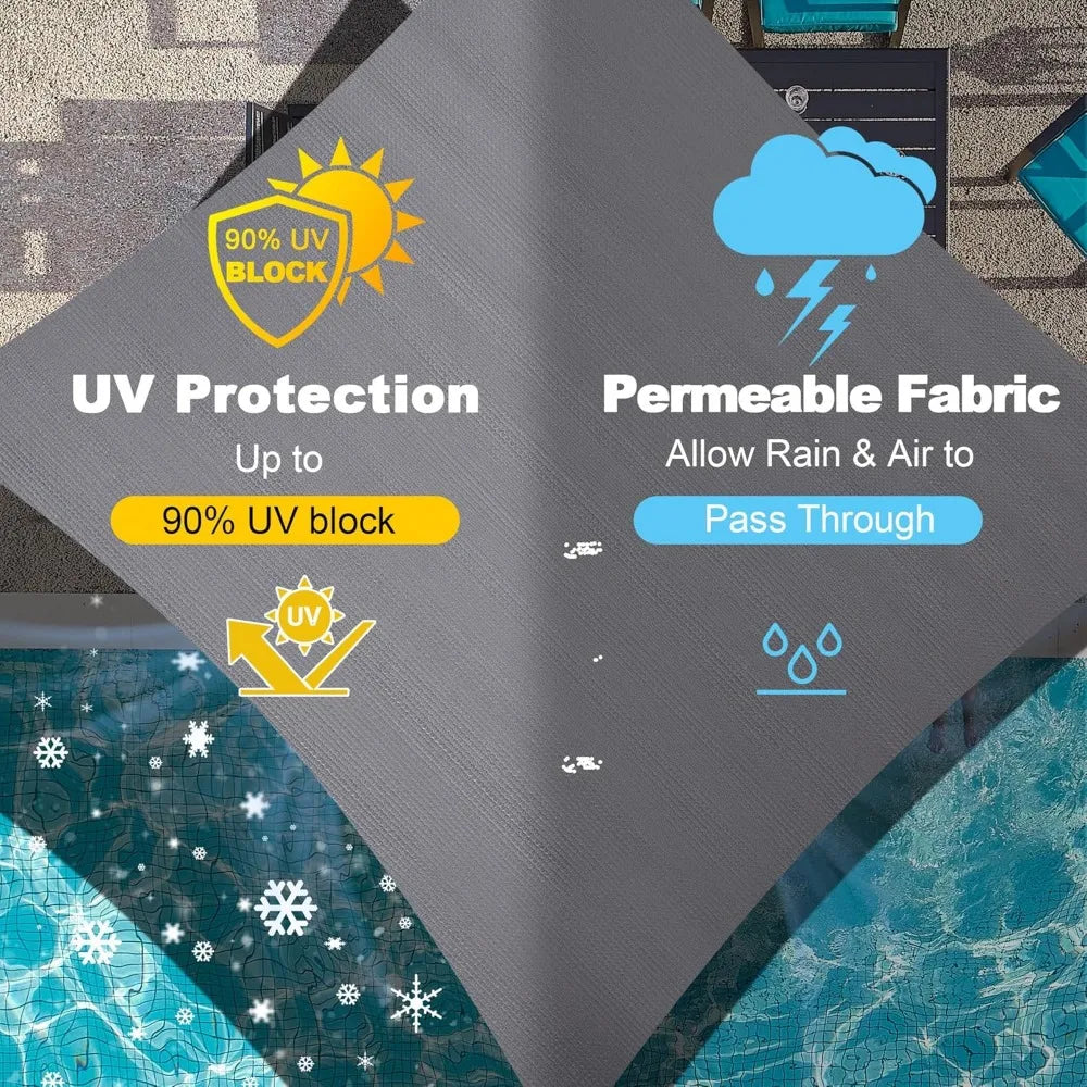 20x20 FT Shade Fabric Sun Shade Cloth Outdoor Privacy Screen with Grommets and D-Ring for Patio Garden Pergola Grey