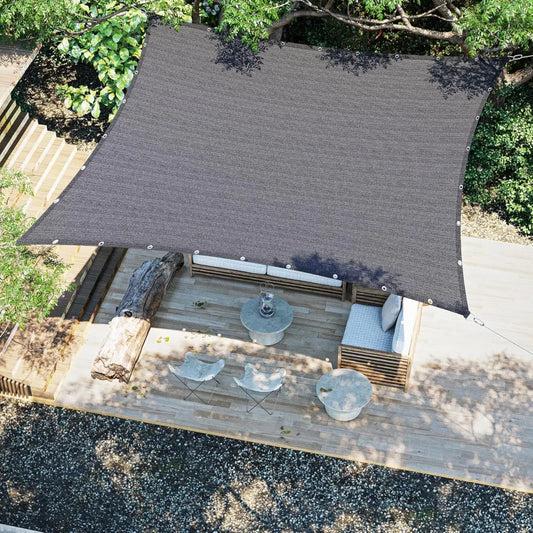 20x20 FT Shade Fabric Sun Shade Cloth Outdoor Privacy Screen with Grommets and D-Ring for Patio Garden Pergola Grey