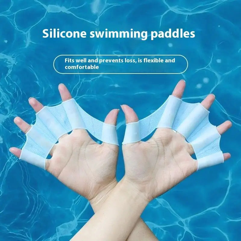 Silicone Swimming Fins Flipper for Men Women and Children Swim Pool Sports Professional Training Finger Hand Webbed Gloves Paddles Equipment