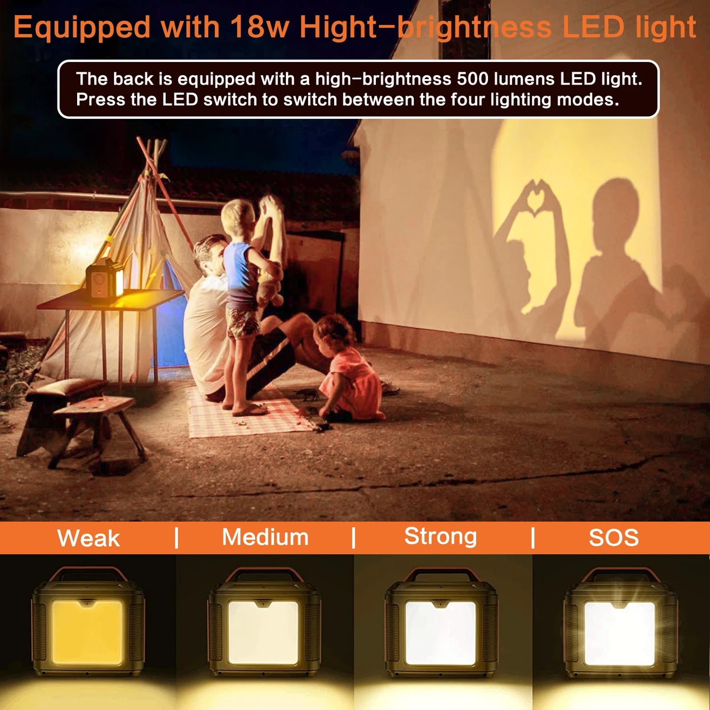 Portable Power Station 300W 296Wh Solar Generator Quick Charge 110V AC Outlets DC Ports and LED Flashlight Lithium Battery