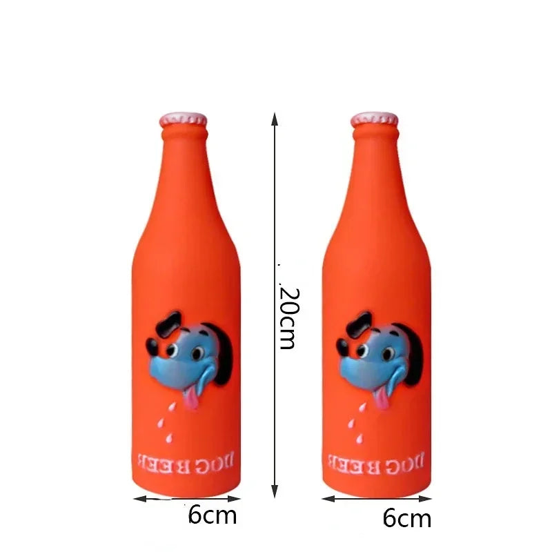 New Dog Toys Silicone Beer Bottle Squeaky Chew Toys for Puppies and Cats
