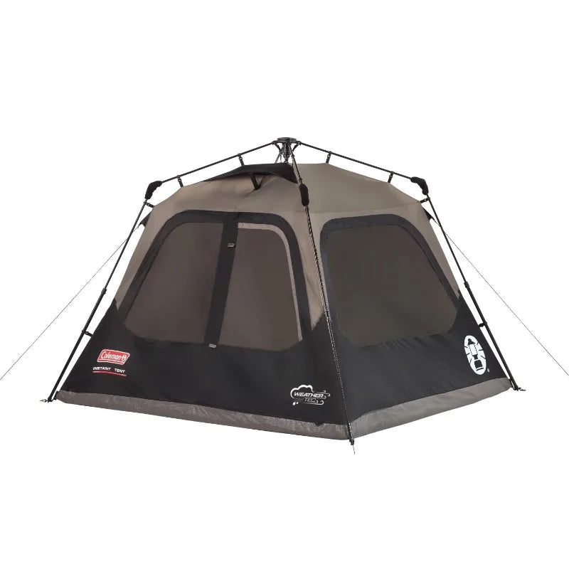 Coleman 4 Person Cabin Camping Tent with Instant Setup One Room Gray
