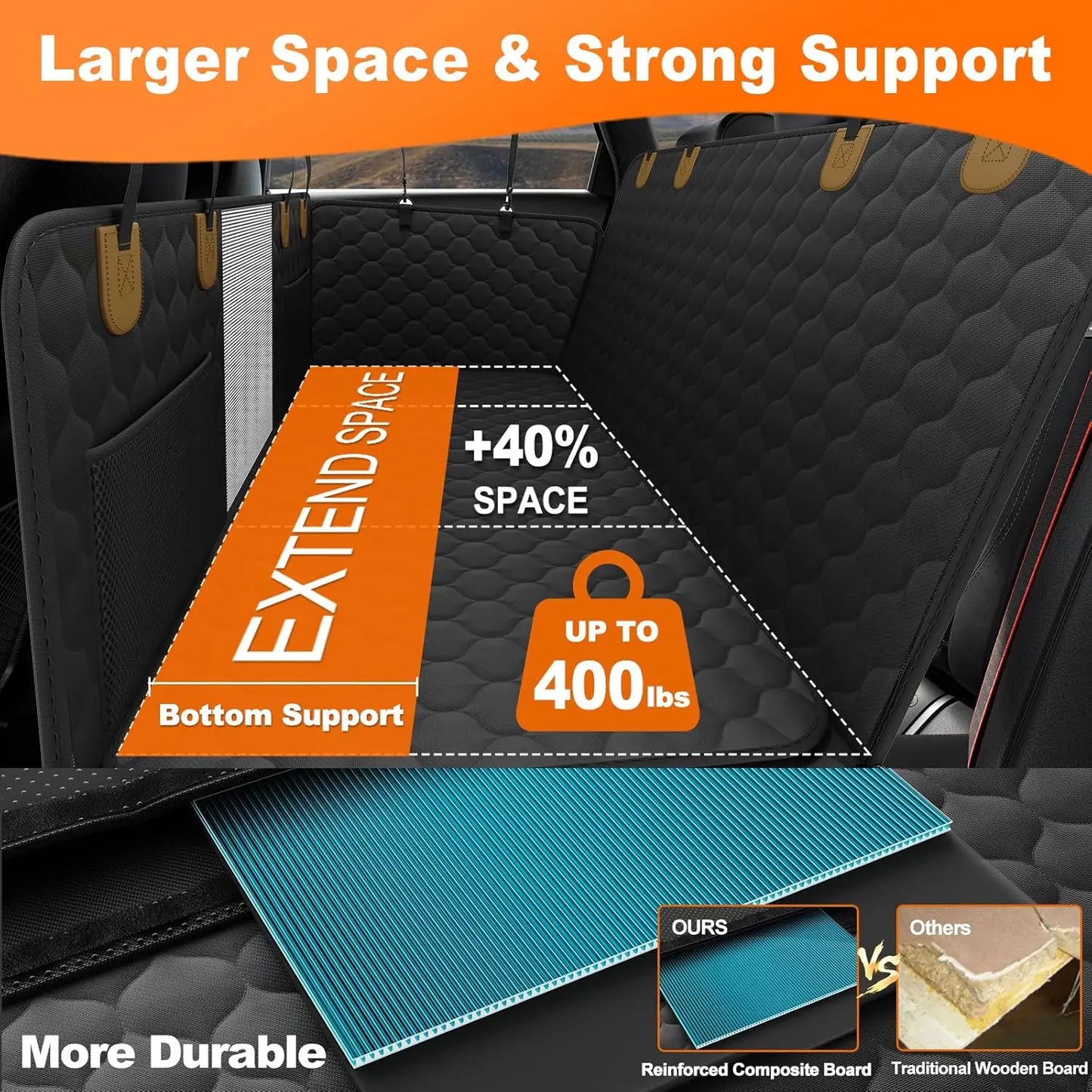 Waterproof Pet Travel Accessories Foldable Dog Car Seat Safety Hammock Trunk Mat Rear Back Seat Protector