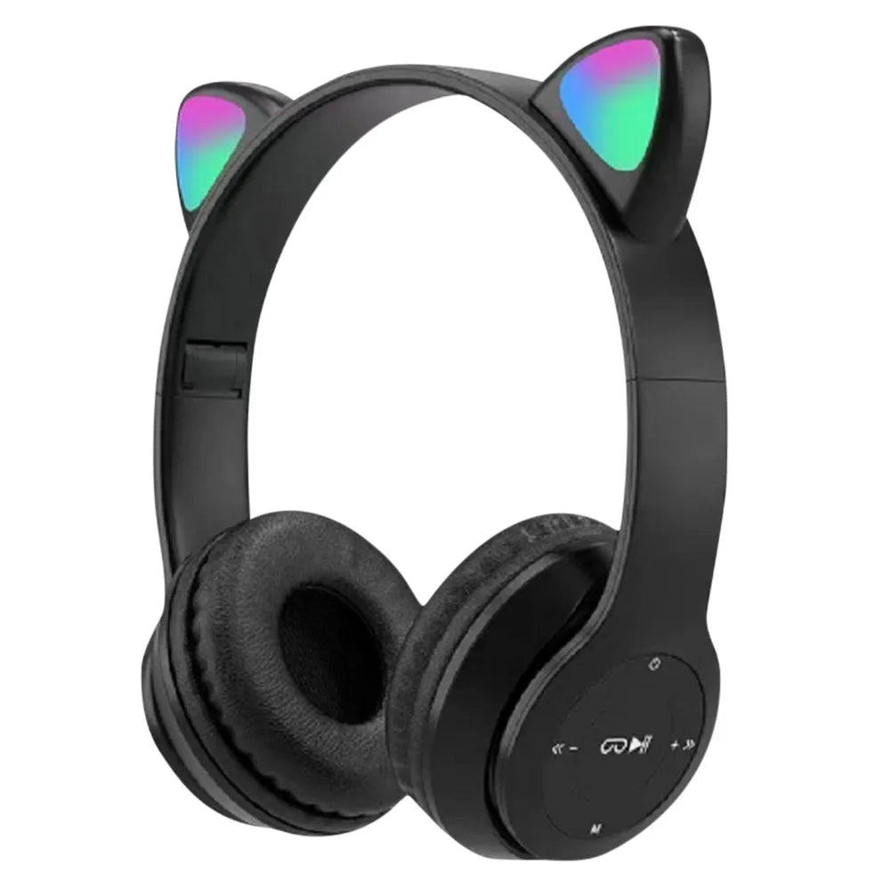 APWIKOGER Wireless Cat Ear Gaming Headset With Glow Light