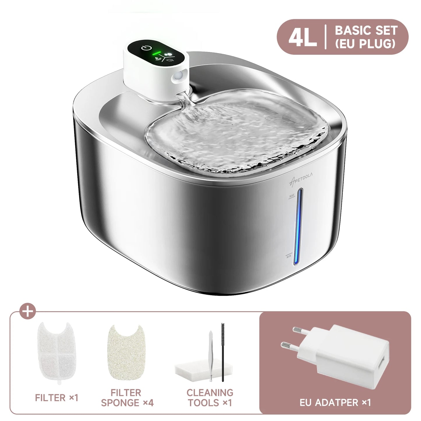 APETDOLA Wireless Cat Water Fountain Auto Sensor Drinker