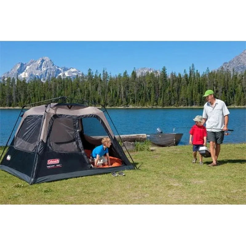 Coleman 4 Person Cabin Camping Tent with Instant Setup One Room Gray