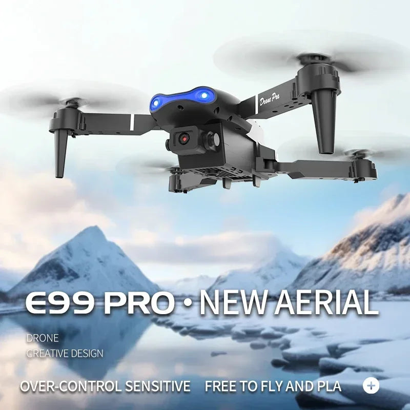 E99 E88 4K Professional RC Drone with Wide HD Camera and WIFI FPV Real Time Transmission One Key Start Ideal Gift Toy for Adults and Kids