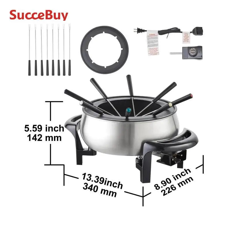 SucceBuy Electric Fondue Pot Set For Cheese And Chocolate