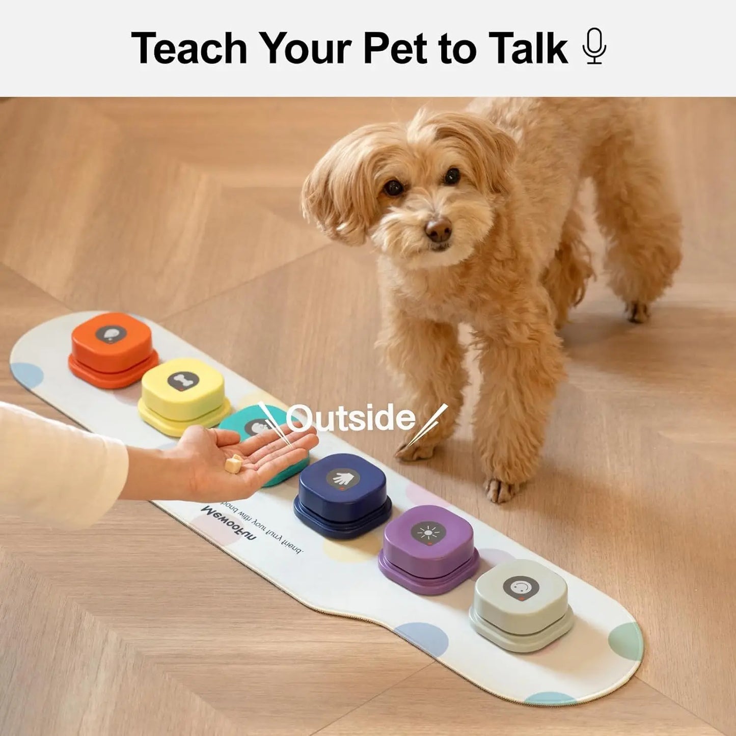 Mewoofun Voice Recording Dog Buttons for Pet Communication Training Interactive Talking Toy with Mat