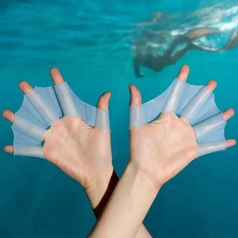 Silicone Swimming Fins Flipper for Men Women and Children Swim Pool Sports Professional Training Finger Hand Webbed Gloves Paddles Equipment