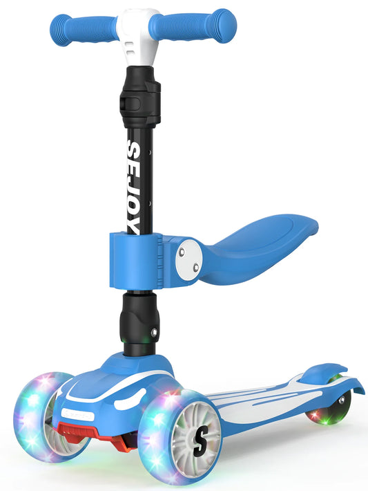 Sejoy Three Wheel Kick Scooter With LED Lights For Kids