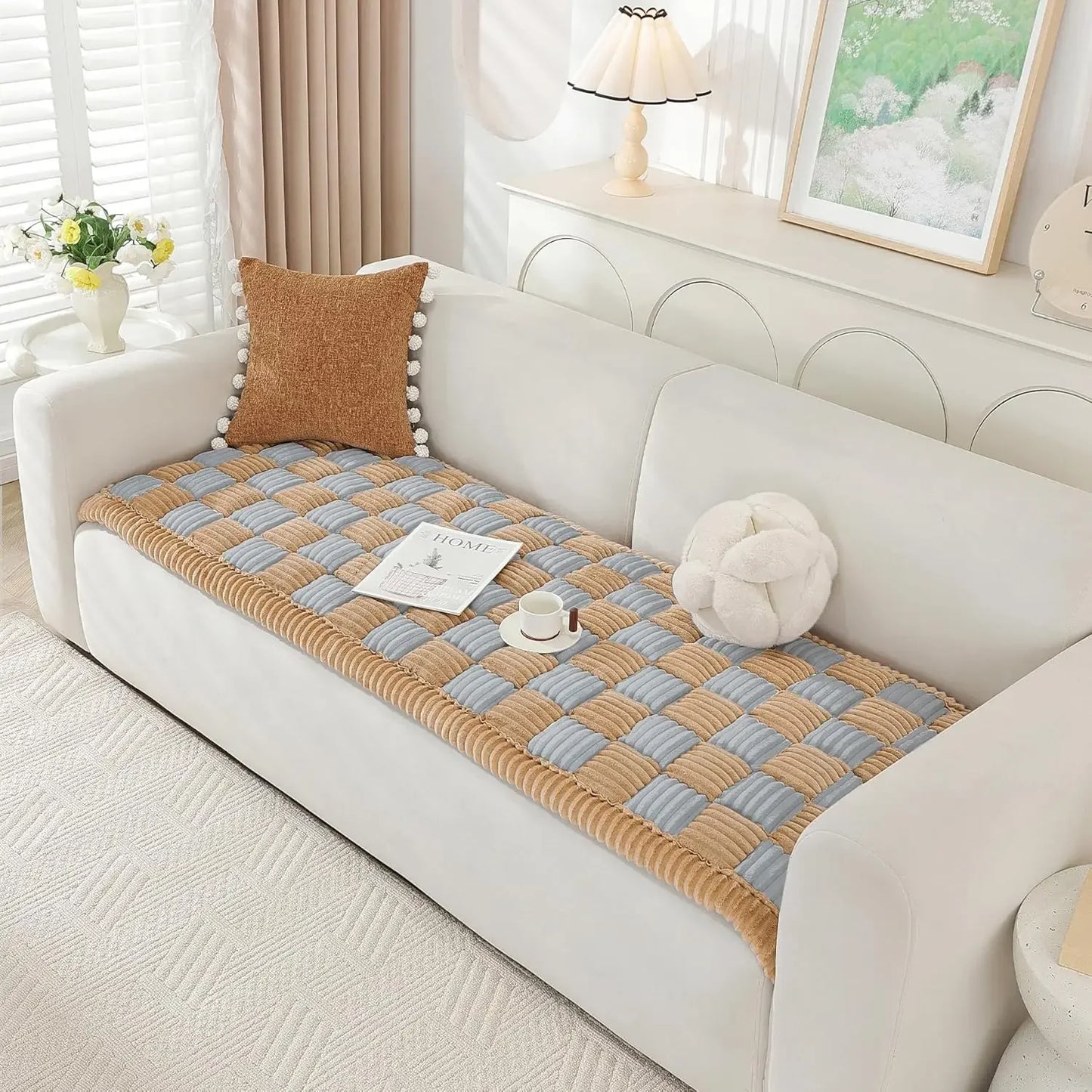 Couch Cover for Dogs Washable Pet Sofa Cover Dog Couch Cover Protector Non Slip Dog Bed Mat Soft Fuzzy Fabric