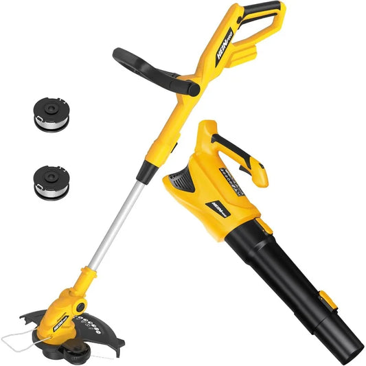 2 in 1 Cordless Leaf Blower and String Trimmer Combo Compatible with Dewalt 20V Battery 500 CFM 150 MPH Electric Leaf Blower 12 Inch Cordless Weed Wacker