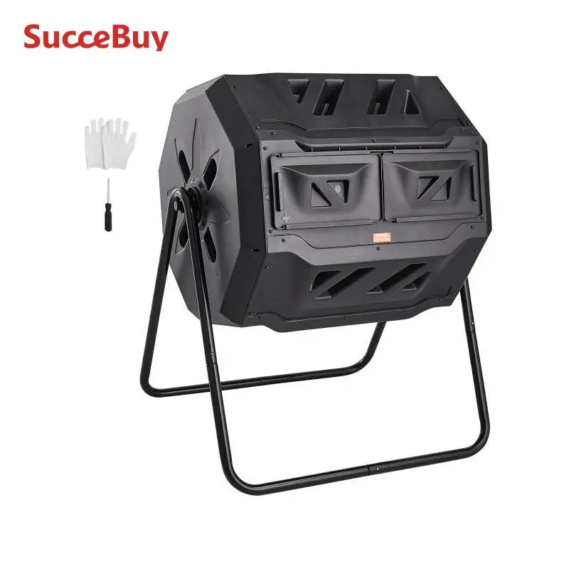 SucceBuy Dual Chamber Tumbling Composter For Garden Use