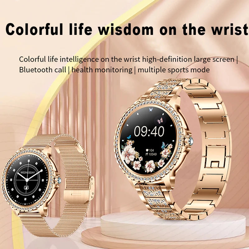 Xiaomi Mijia Women's Smart Watch with True Blood Oxygen Monitoring 1.32 Inch HD Screen Diamond Bracelet Bluetooth Call Smartwatch for Ladies