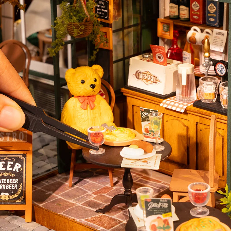 Robotime Rolife Tipsy Restaurant Miniature Dollhouse Puzzle