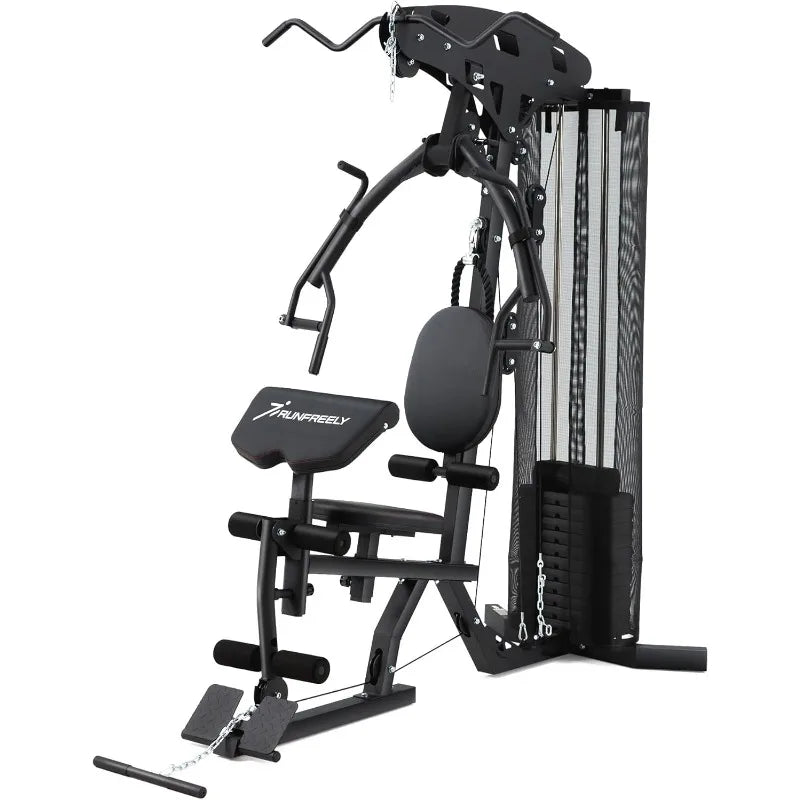 All In One Weight Machine for Home Gym Multifunction Workout Station Equipment with 150LBS Weights Stack