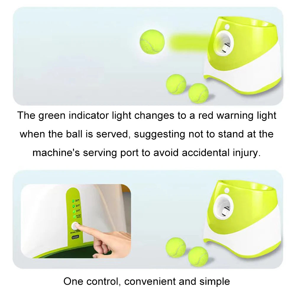 Automatic Dog Tennis Ball Launcher Interactive Pet Toy Rechargeable Catapult Fun Chase Game