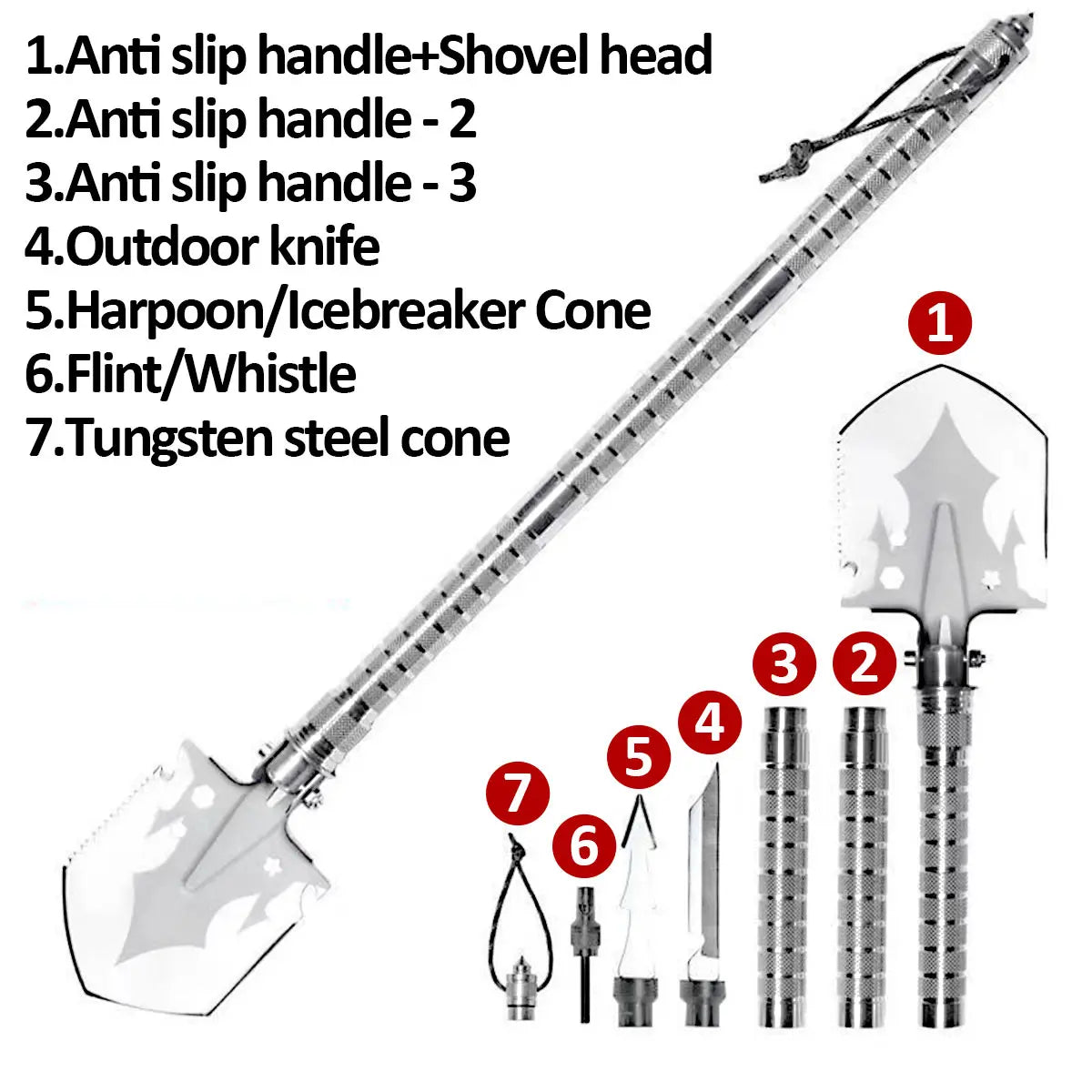 Multi Functional Detachable Foldable Military Electric Shovel Outdoor Survival Equipment Self Defense Tools Camping Accessories