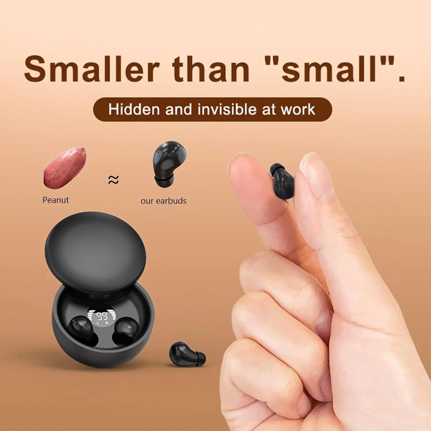 Invisible Earbuds Mini Wireless Bluetooth Earpiece Discreet Earphones for Music and Work