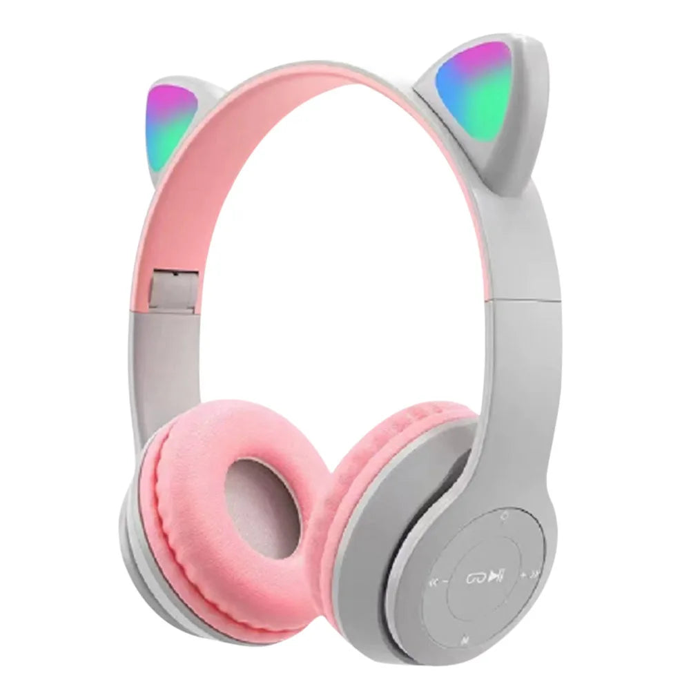 APWIKOGER Wireless Cat Ear Gaming Headset With Glow Light
