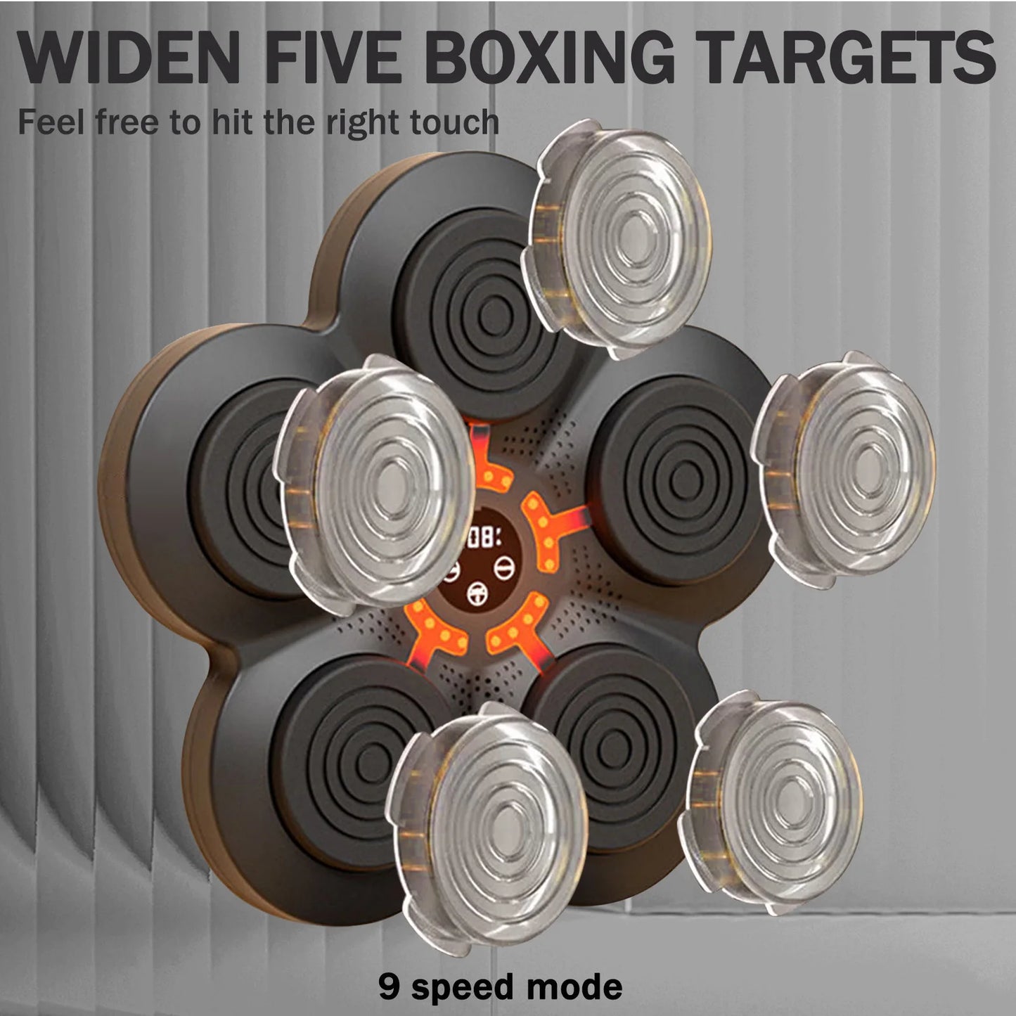 Music Boxing Trainer Wall Mounted Punching Machine 9 Speed