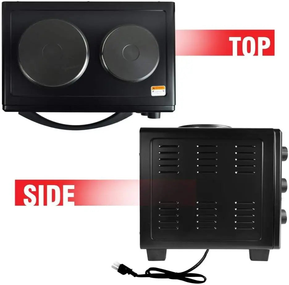 HAOYUNMAH Countertop Convection Oven With Dual Hot Plates