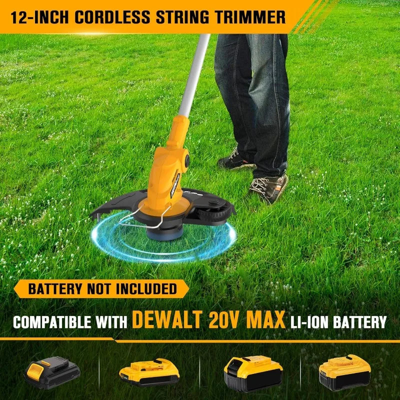 2 in 1 Cordless Leaf Blower and String Trimmer Combo Compatible with Dewalt 20V Battery 500 CFM 150 MPH Electric Leaf Blower 12 Inch Cordless Weed Wacker
