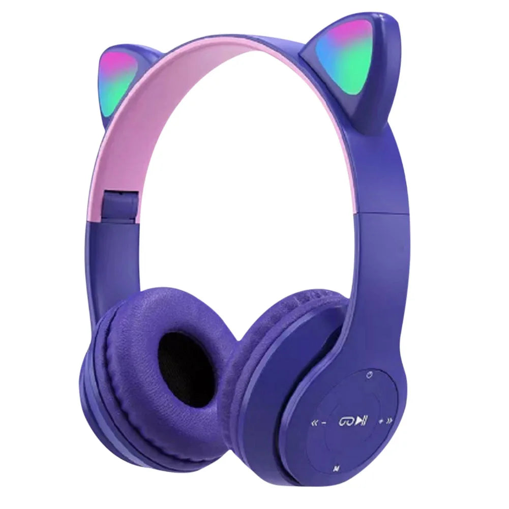 APWIKOGER Wireless Cat Ear Gaming Headset With Glow Light