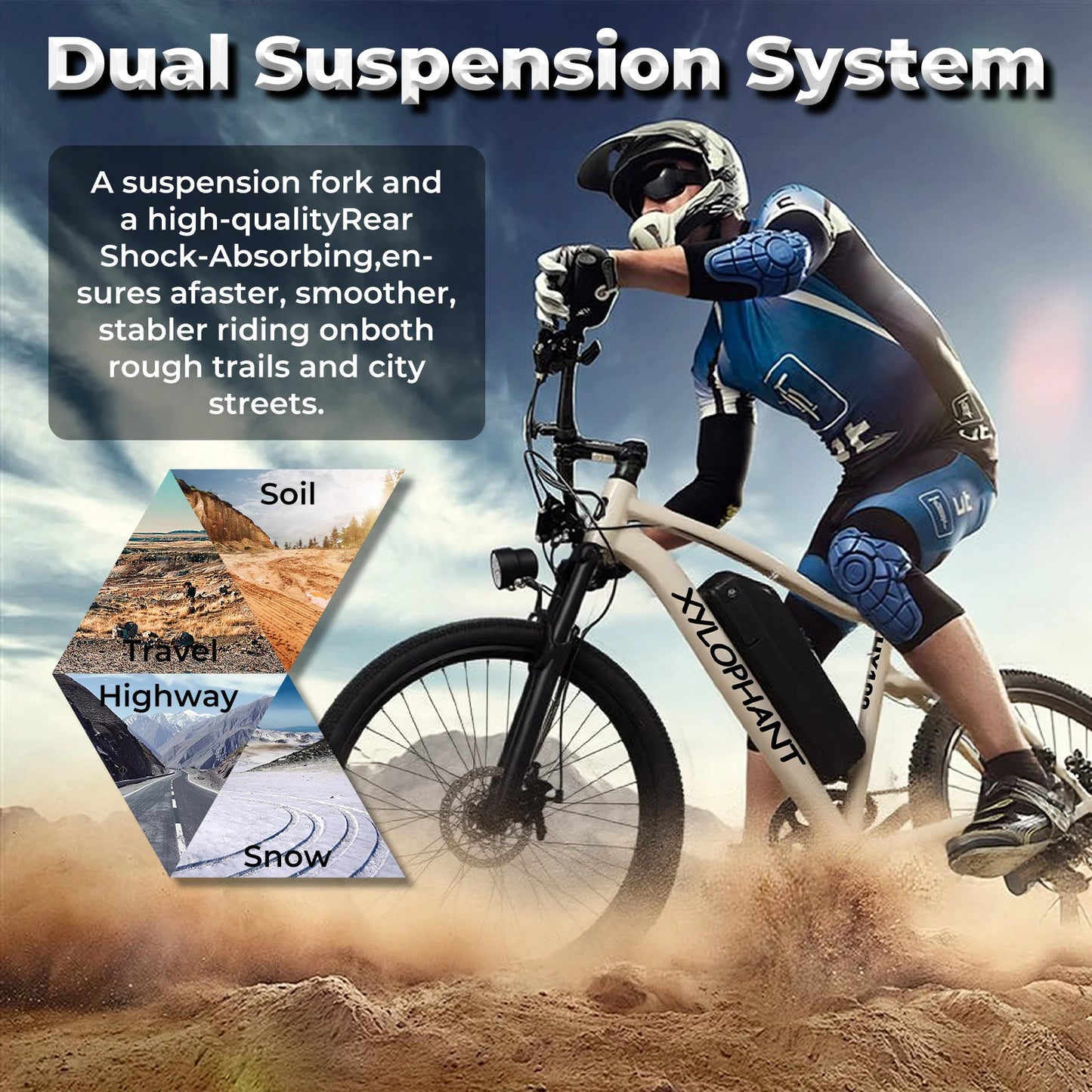 Adult Racing Electric Bike Mountain Lightweight Electric Bike 350W Brushless Motor 360Wh Detachable Battery