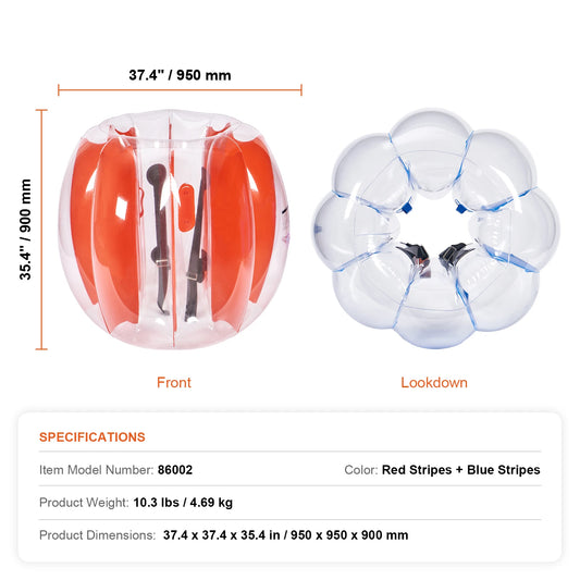 SucceBuy 2 Pack 2/3FT Inflatable Bumper Balls Body Sumo Zorb Balls for Kids and Teens Durable PVC Human Hamster Bubble Balls