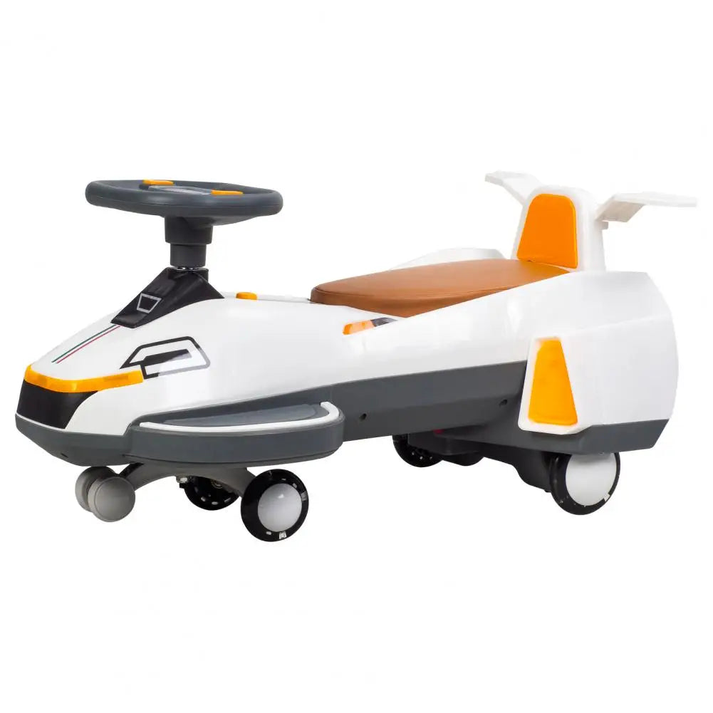 Electric Twist Car with Light Music and Helmet 2 in 1 Swing Car with Simulated Engine Function for Kids Aged 1 to 6 Years