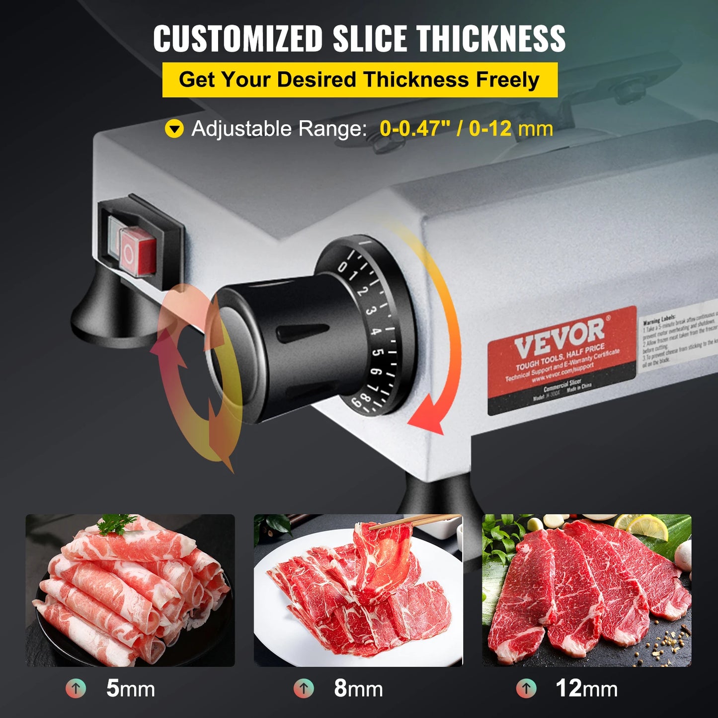 VEVOR 240W Commercial Meat Slicer Electric Deli Slicer