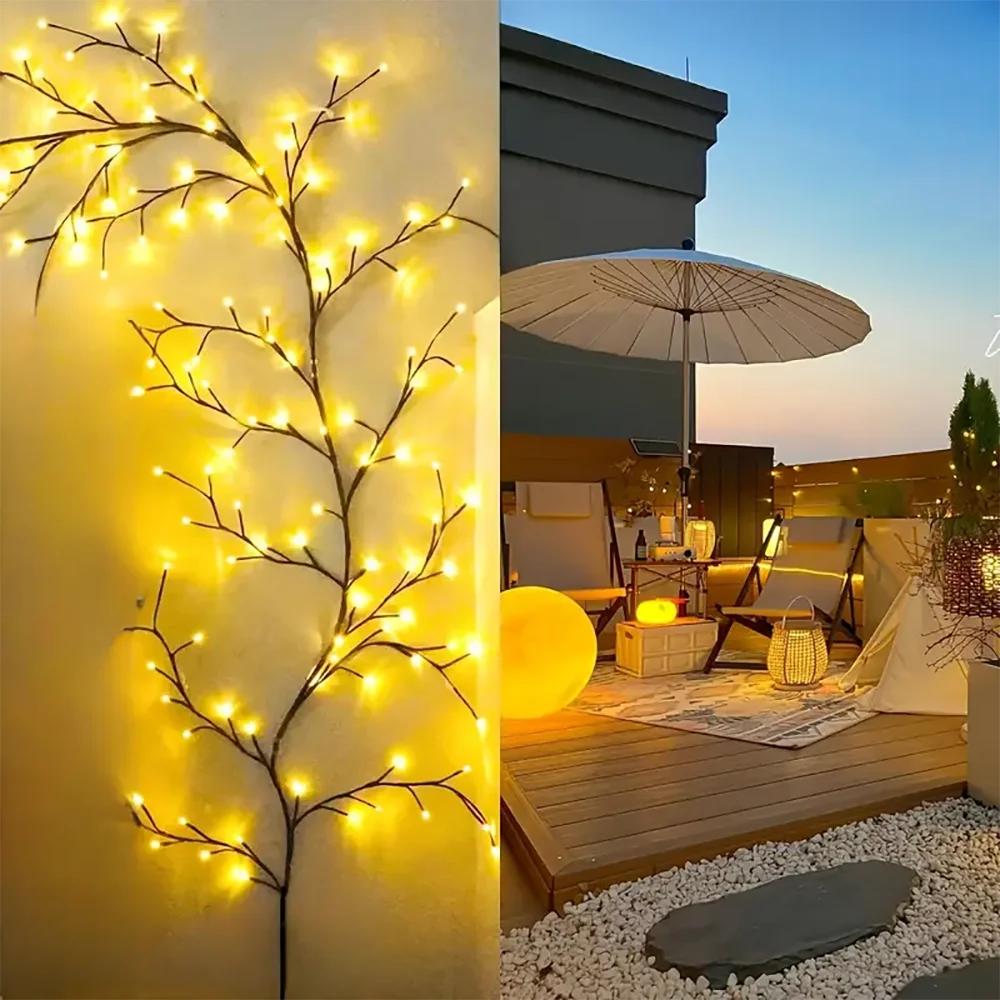 Outdoor Solar String Lights 96LED Waterproof Decorative Lights for Trees and Vines