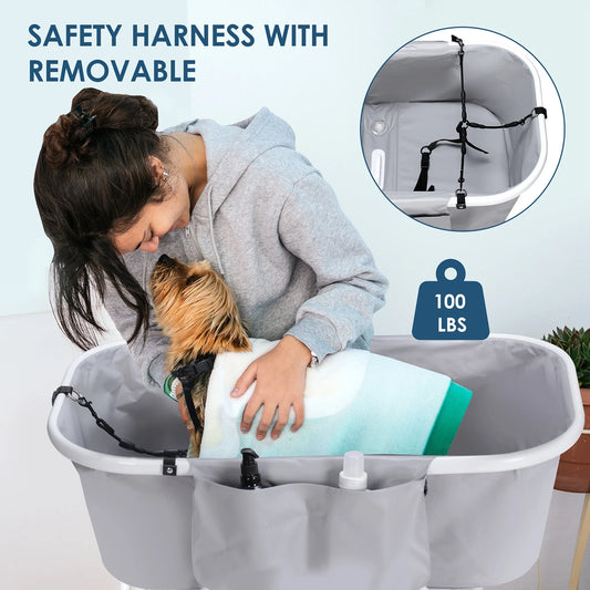 Portable Pet Bathtub Foldable Elevated Small Medium Dog Bath Tubs for Bathing Shower Grooming and Washing Pool for Dogs