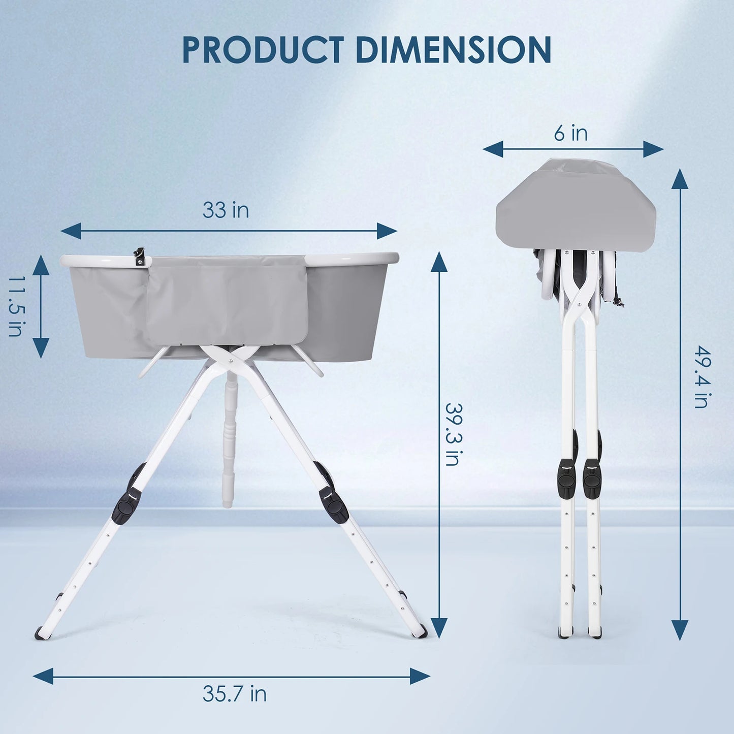 Portable Pet Bathtub Foldable Elevated Small Medium Dog Bath Tubs for Bathing Shower Grooming and Washing Pool for Dogs
