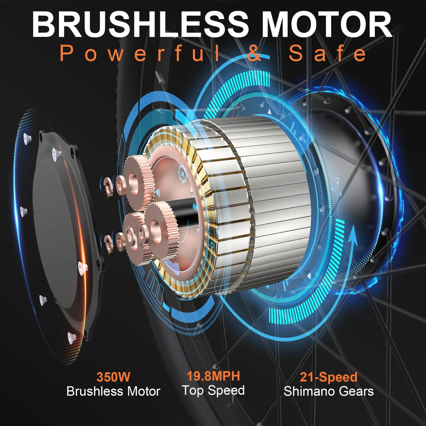 Vivi Mountain Bike 350W Motor 36V Removable Battery