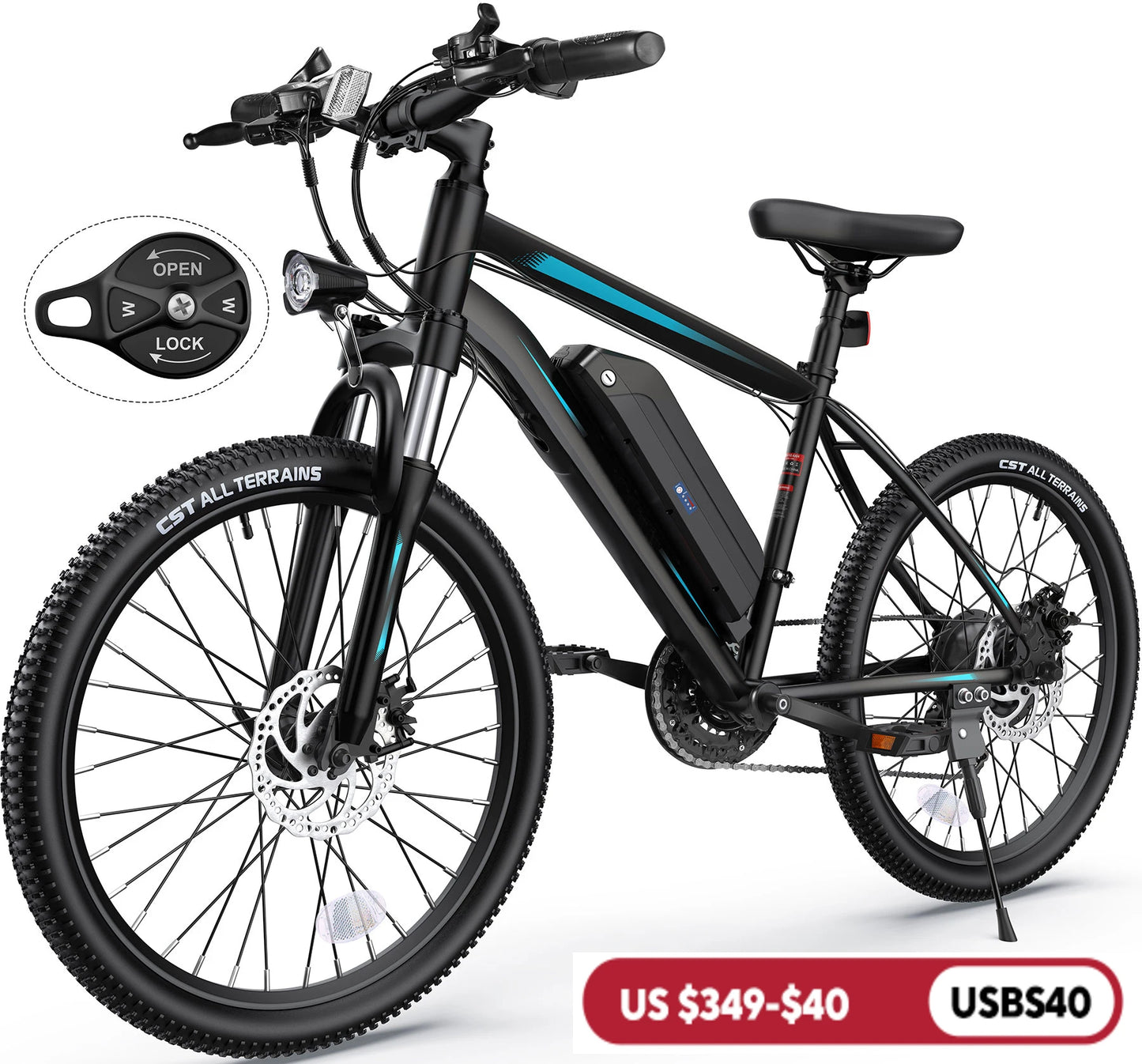 Vivi Mountain Bike 350W Motor 36V Removable Battery