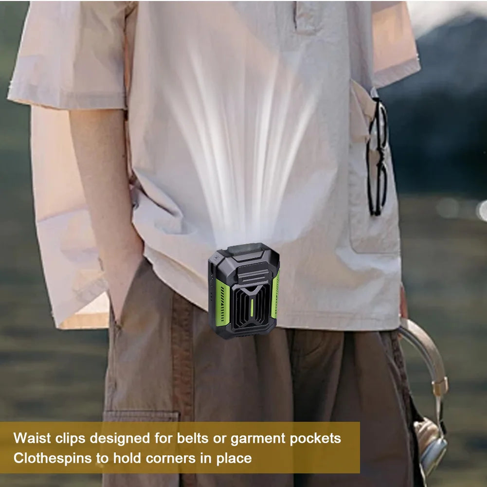 Happy Life Goods 25 Waist Clip Fan USB Rechargeable LED
