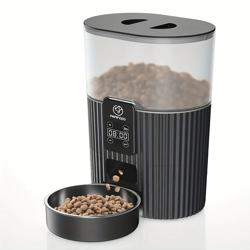 PAPIFEED Smart Automatic Pet Feeder with WiFi Remote for Cats and Dogs LCD Display Food Dispenser