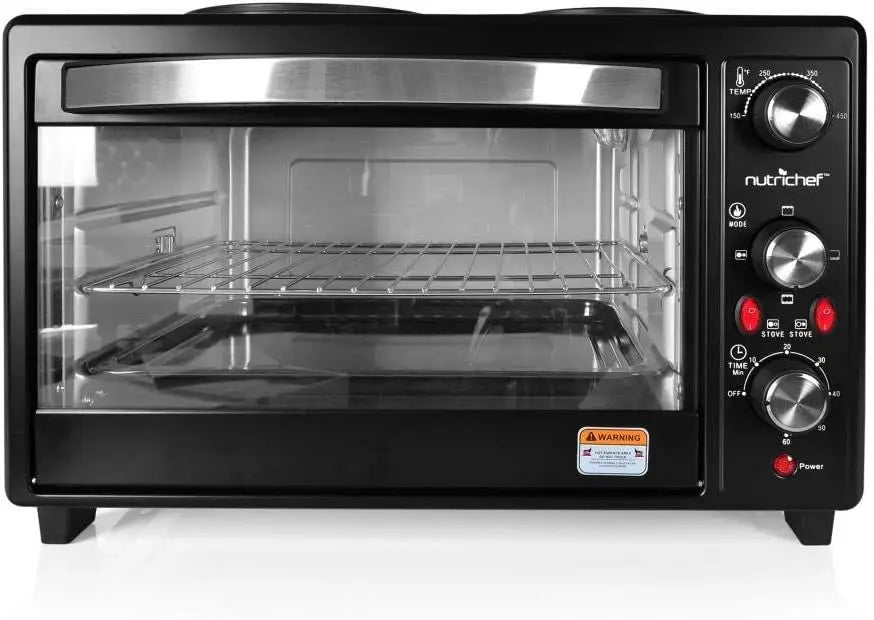 HAOYUNMAH Countertop Convection Oven With Dual Hot Plates