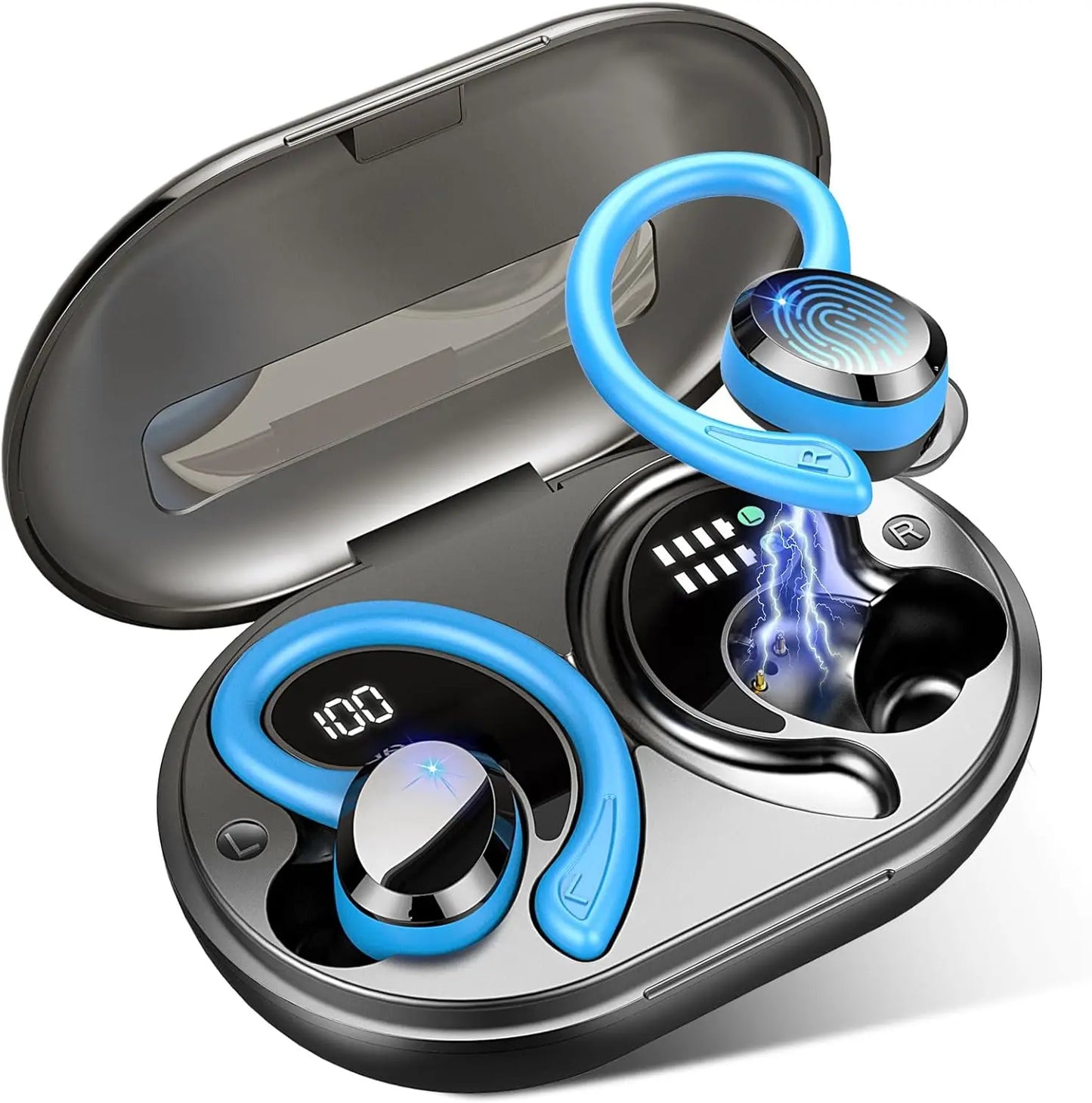 Wireless Earbuds Bluetooth 5.3 Stereo Bass In-Ear Noise Cancelling Mic IP7 Waterproof Sports 40 Hour Playback