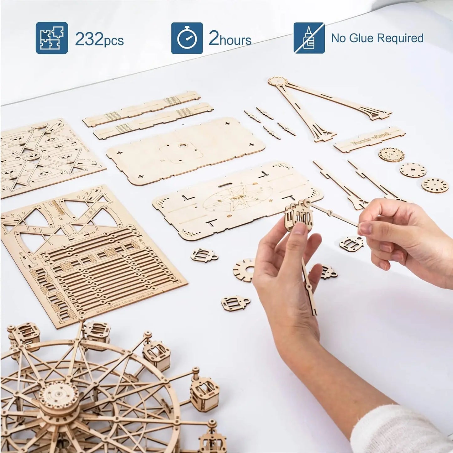 Robotime Rolife 3D Puzzle Ferris Wheel Music Box Kit