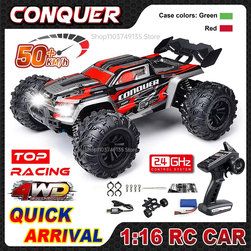WLtoys 1:16 Scale Large RC Car 50km/h High Speed 4WD Remote Control Off Road Monster Truck Toy for Boys