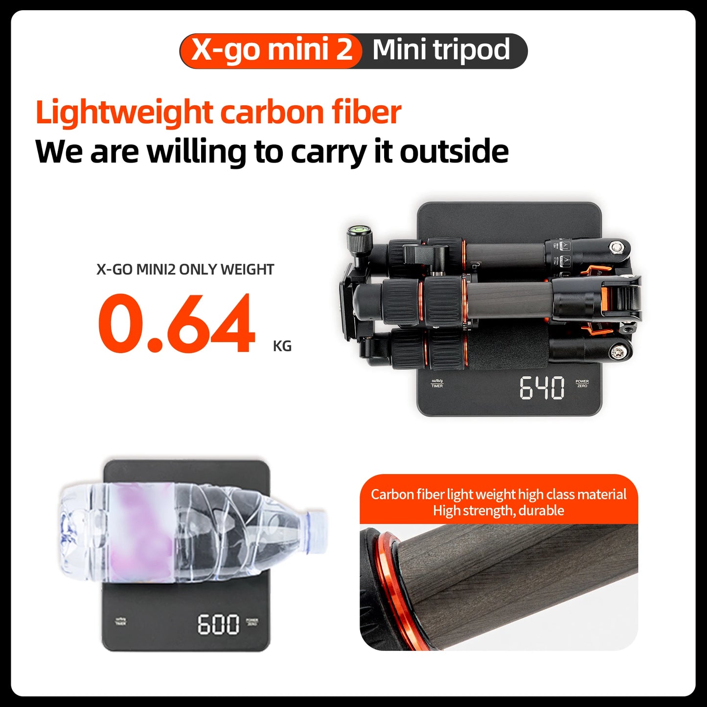 Fotopro Mini Tripod Portable Desktop Carbon Fiber Travel Tripod With Ball Head X-GO MINI 2