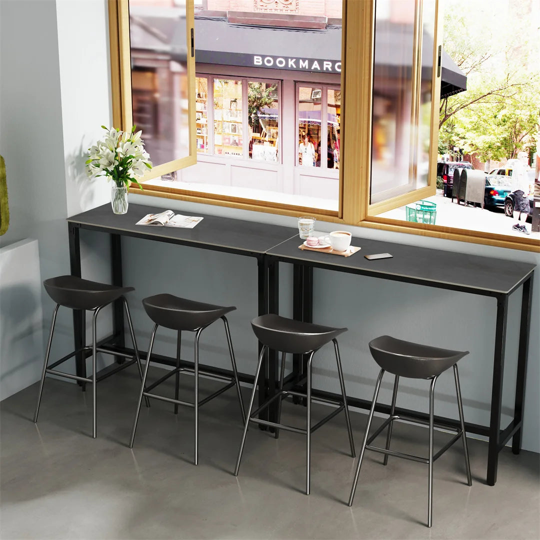 LUVODI Rectangular Home Bar Table Kitchen Breakfast Counter Pub Table for Dining Room Business Area Offices
