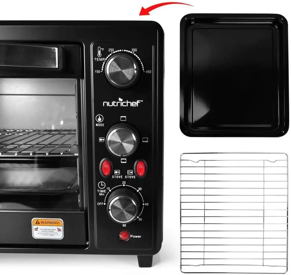 HAOYUNMAH Countertop Convection Oven With Dual Hot Plates